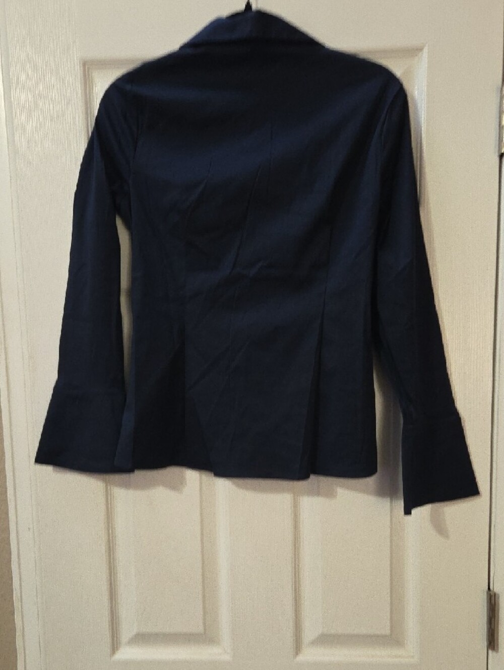 White House Black Market Navy Button-Up Top - Picture 8 of 8
